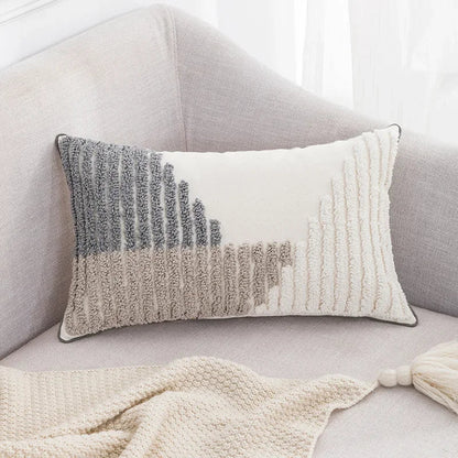 DecorBites™ Boho Loop Pillowcase - Grey Beige Tufted Cushion Cover for Home Decoration
