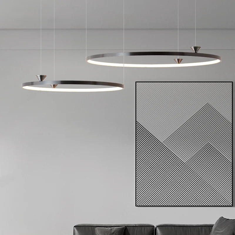 DecorBites™ Circular All-Copper Italian Style LED Pendant Lamp for Living Room and Bedroom