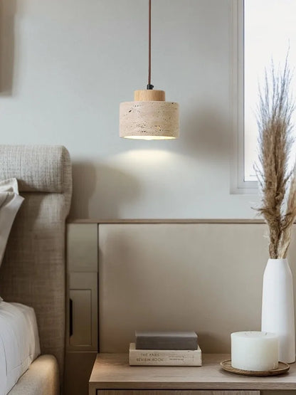 Japanese Travertine Stone Pendant Light