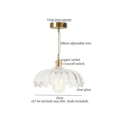 DecorBites™ Brass Glass LED Pendant Lamp for Cafe Bar Restaurant Bedroom Loft