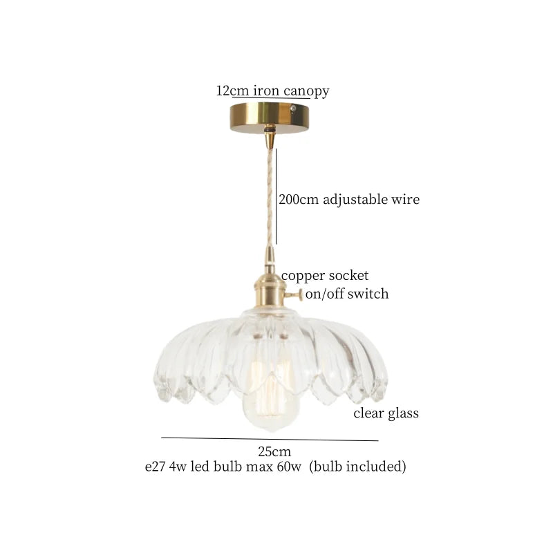 DecorBites™ Green Glass LED Pendant Light Fixture - Modern Nordic Hanging Lamp