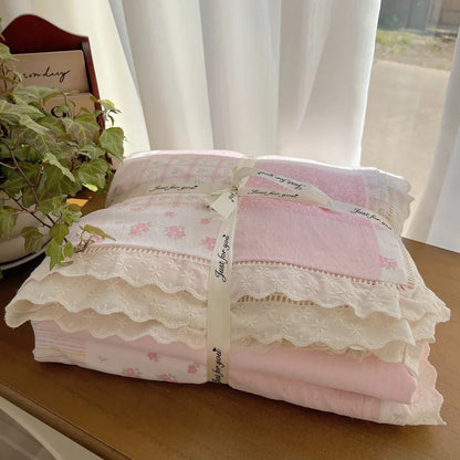 DecorBites™ Lace Romantic Comforter Set - Full Twin Double Size Bed Linens