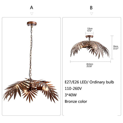 DecorBites™ Bronze Coconut Tree Pendant Lamp with Adjustable LED Lights for Home and Hospitality
