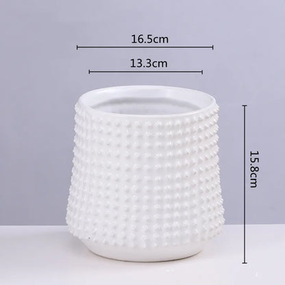 DecorBites™ Gold Ceramic Flower Pot Succulent Vase Terrarium Plant Pots for Home Balcony Decor