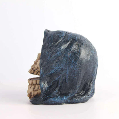 DecorBites™ Gothic Resin Skull Statue Decor for Halloween Horror Party