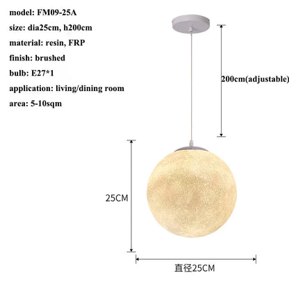 Lámpara colgante LED DecorBites™ Cream Moon: Iluminación moderna para sala de estar, cocina y dormitorio