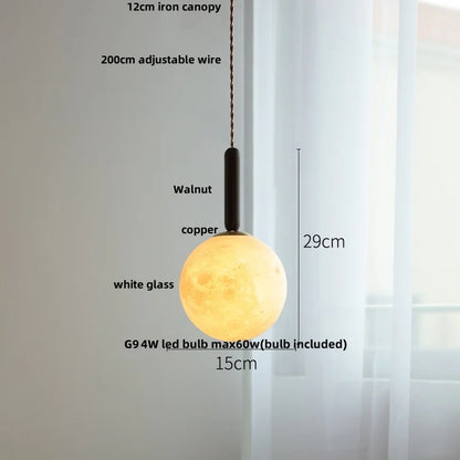 DecorBites™ Amber Glass LED Pendant Light - Modern Nordic Design with Iron Base