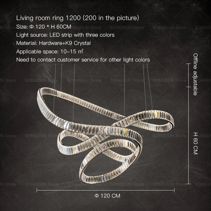 DecorBites™ Crystal Chandelier Luxury Designer Light for Elegant Living Spaces