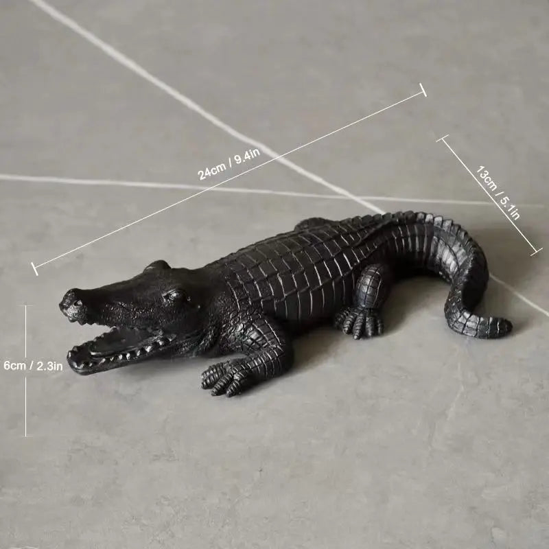 Escultura de cocodrilo DecorBites™ para decoración del hogar y escritorio.