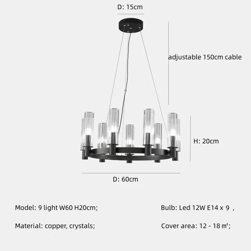 ثريا كريستالية من DecorBites™ - إضاءة LED فاخرة لغرفة المعيشة