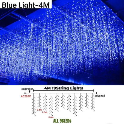 DecorBites™ Icicle LED String Lights: Festive Outdoor Christmas Decoration for Party, Patio, Garden