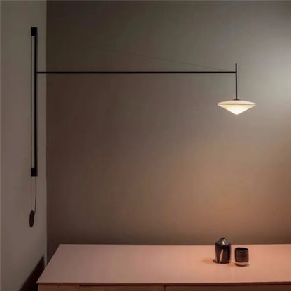 Lámpara de pared DecorBites™ de cristal LED con brazo oscilante largo para sala de estar y estudio