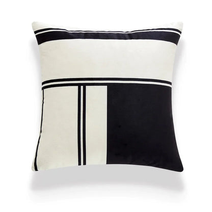DecorBites™ Embroidered Black White Minimalist Cushion Cover Light Luxury Home Decor Pillow