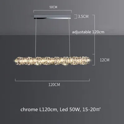 Lámparas colgantes LED de cristal DecorBites™ | Lámpara colgante de anillo regulable | Accesorios de decoración modernos y de lujo
