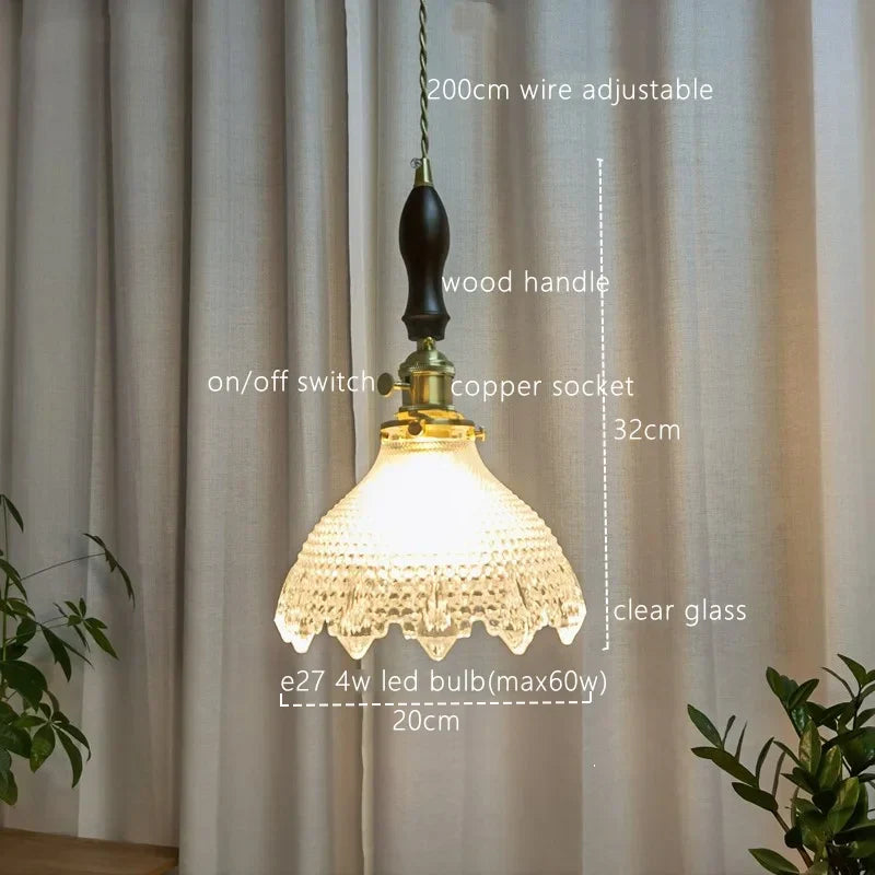 Green Glass Pendant Light Japanese Design Dining