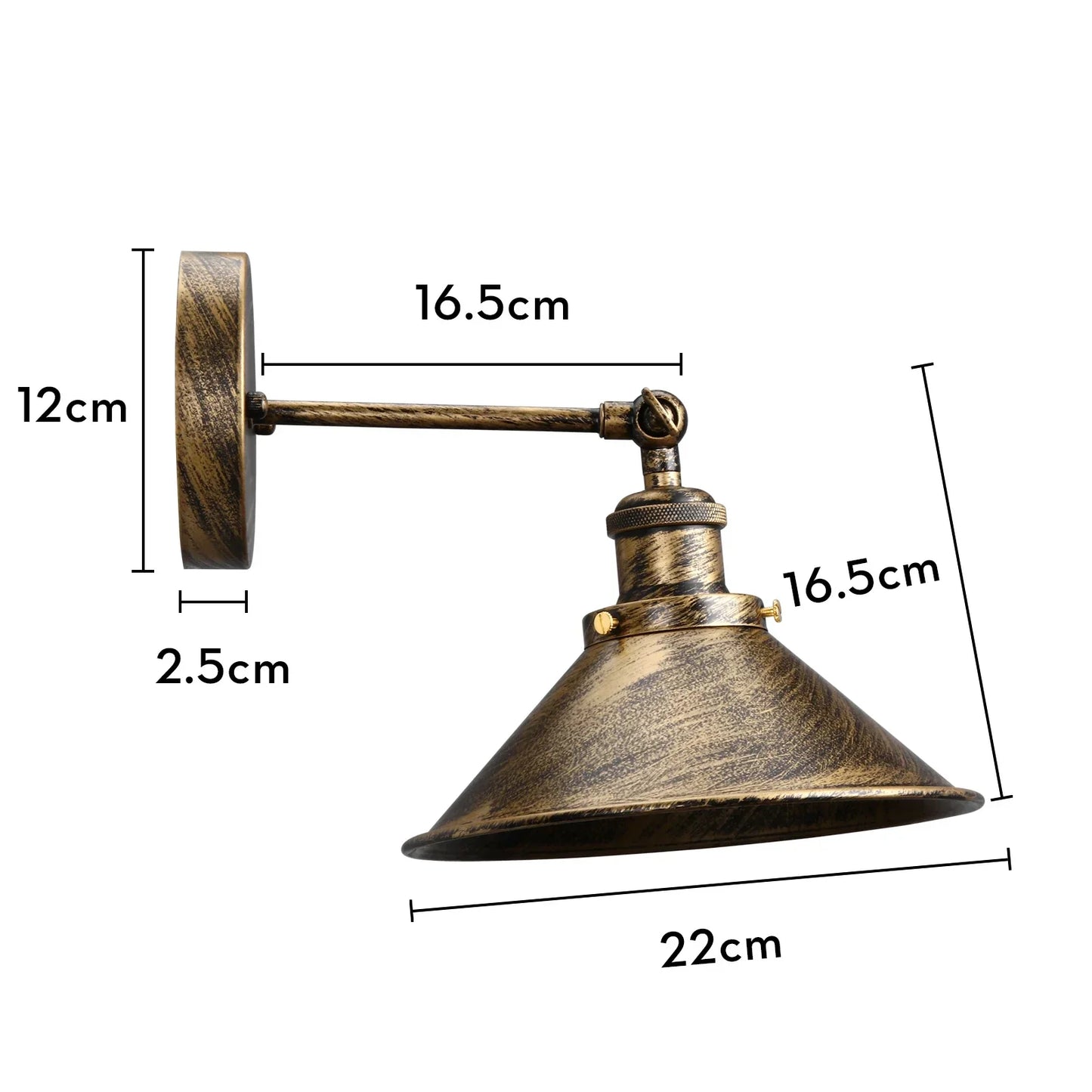 Aplique de pared DecorBites™ estilo loft industrial retro E27 para mesita de noche o salón