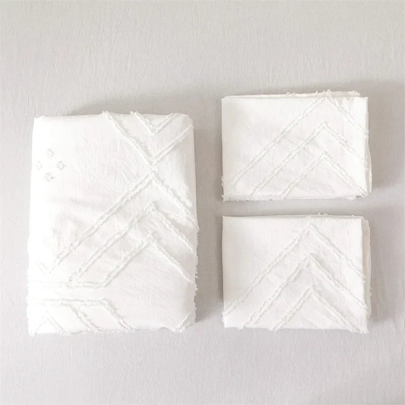 طقم غطاء لحاف DecorBites™ بنقشة زهور هندسية مقصوصة، مقاس كينج، أغطية سرير عالية الجودة