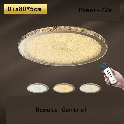 DecorBites™ Crystal Round Ceiling Lamp Elegant LED Lighting for Bedroom & Living Room