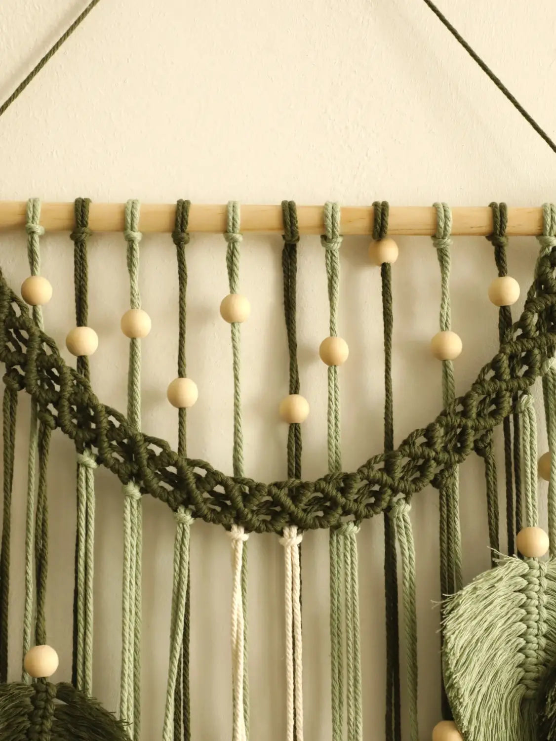 DecorBites™ Leaf Macrame Tapestry Brown Green Wall Tapestry Boho Home Decoration Macrame Wall Hanging Home Living Room