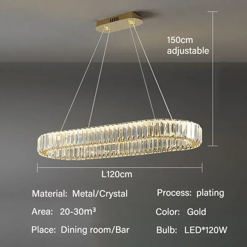 DecorBites™ Crystal Pendant Chandelier Modern LED Ceiling Light Fixture
