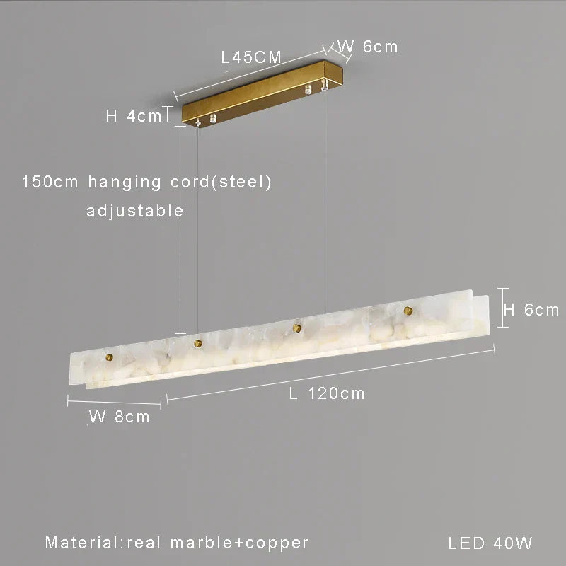 ثريا ديكوربايتس™ الرخامية السوداء - تصميم عصري طويل لديكور المنزل