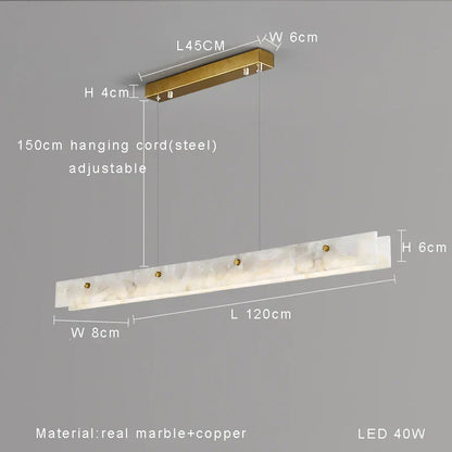 ثريا ديكوربايتس™ الرخامية السوداء - تصميم عصري طويل لديكور المنزل