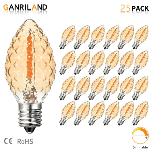 DecorBites™ Diamond Chandelier LED Light Bulbs 7W C7 Candelabra Base Decor Edison Bulb