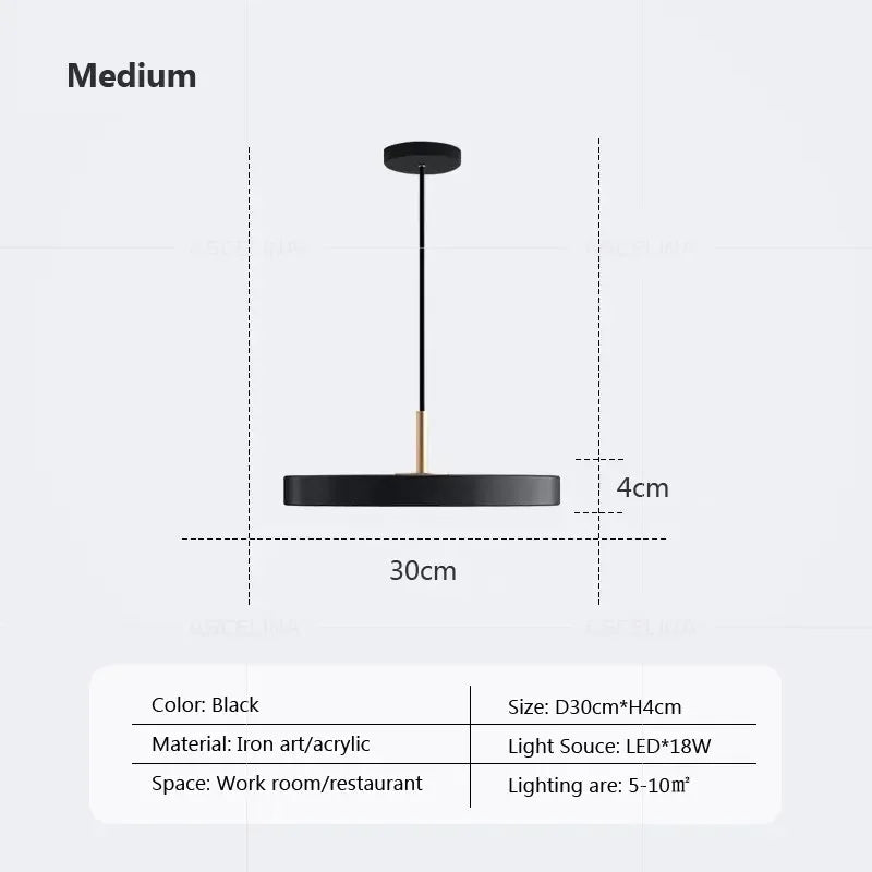 DecorBites™ LED Pendant Light: Iron, Black, White, Blue, Dining, Bedroom, Living, Study, Indoor.