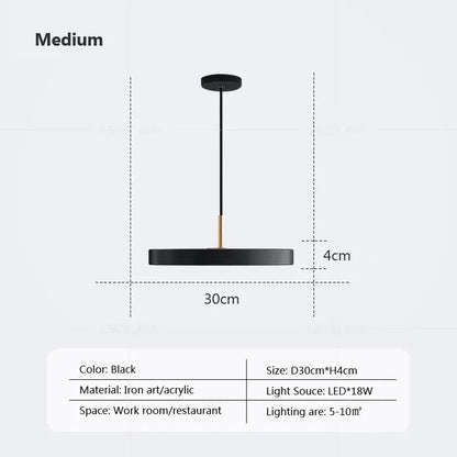 DecorBites™ LED Pendant Light: Iron, Black, White, Blue, Dining, Bedroom, Living, Study, Indoor.