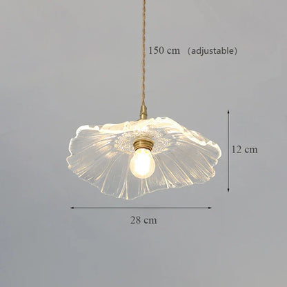 DecorBites™ Japanese Sunflower Glass Pendant Lights Modern Brass Hanglamp Fixture