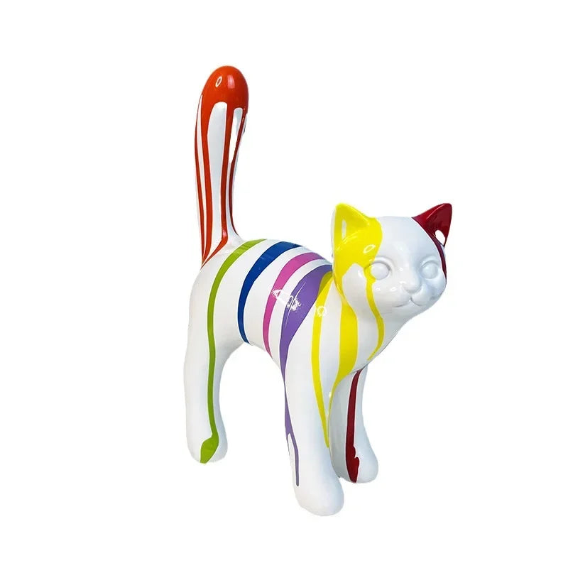 DecorBites™ Graffiti Cat Sculpture Desk Storage Statue Abstract Art Ornament Display