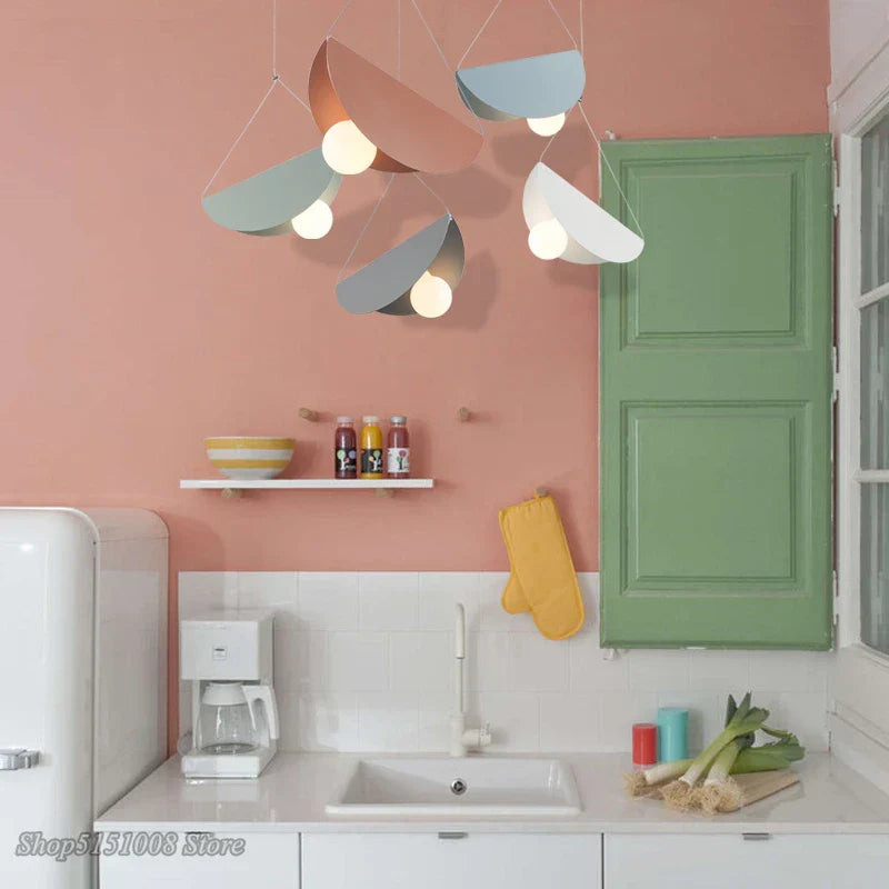 ديكوربايتس™ مصباح معلق هندسي من الحديد لغرفة الطعام أو غرفة النوم أو غرفة الأطفال