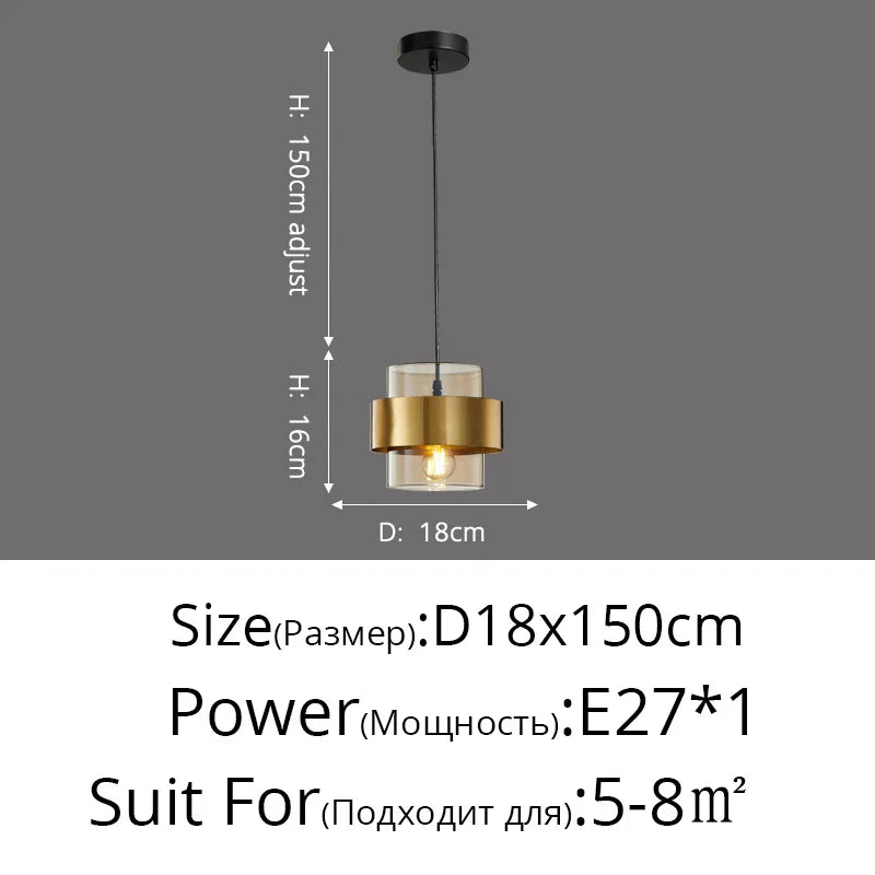 Lámparas colgantes doradas DecorBites™ para pasillo, restaurante o dormitorio - Estilo nórdico posmoderno minimalista