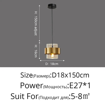 Lámparas colgantes doradas DecorBites™ para pasillo, restaurante o dormitorio - Estilo nórdico posmoderno minimalista