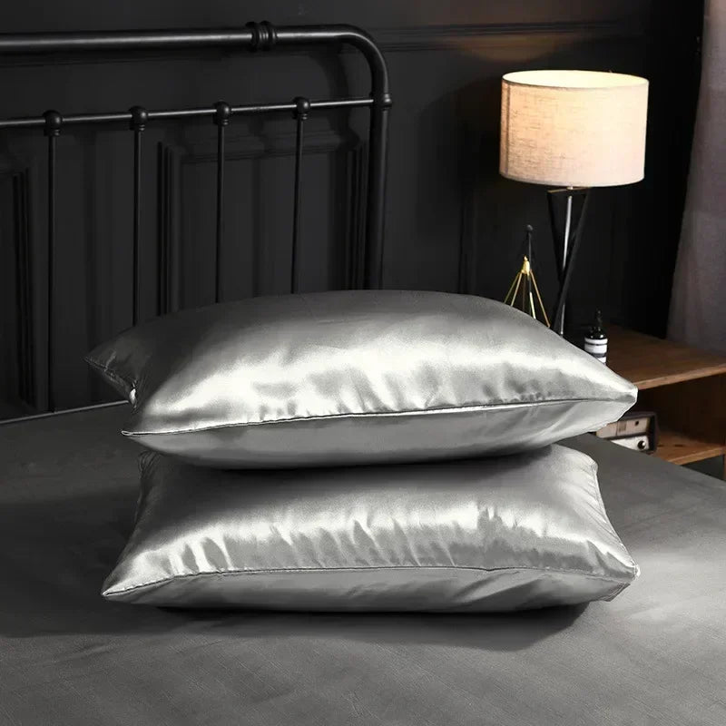 Decobites Silky Satin Fitted Sheet - Smooth Luxury Bed Linen for Queen King Double Beds