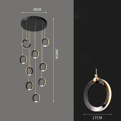 Lámpara de araña de cristal DecorBites™ para escalera, iluminación moderna para sala de estar, decoración de interiores para el hogar