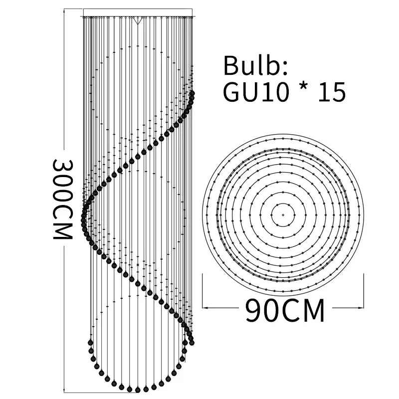 DecorBites™ Crystal Chandelier: Modern LED Staircase Light for Living Room and Lobby