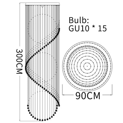 DecorBites™ Crystal Chandelier: Modern LED Staircase Light for Living Room and Lobby