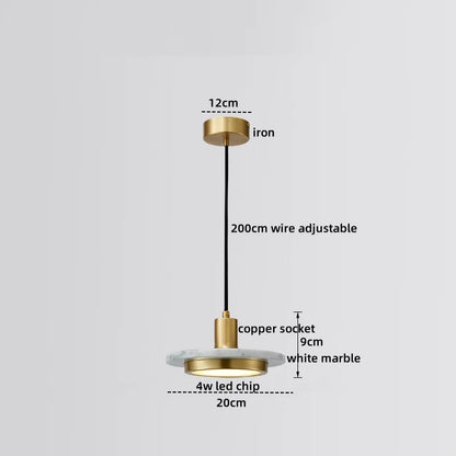 DecorBites™ LED Marble Pendant Lamp: Modern Luxury Hanging Light for Home, Restaurant & Bedroom