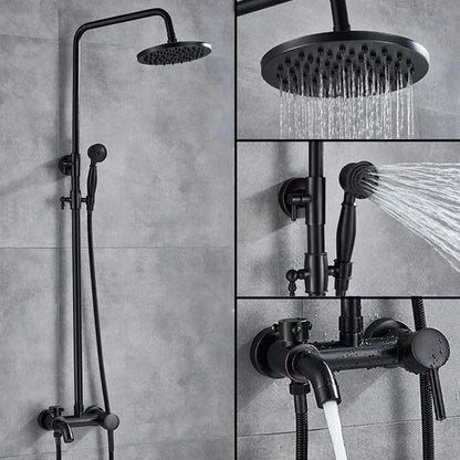 DecorBites™ Brass Handheld Rainfall Shower Wall-mounted Hot Cold Water Mixer System
