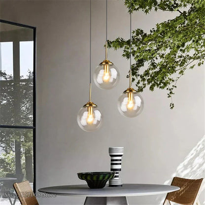 Lámparas colgantes de cristal DecorBites™: Lámpara colgante LED nórdica para cocina, comedor y dormitorio.