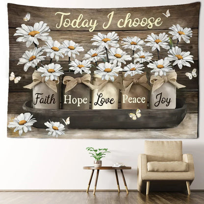 Floral Letter Tapestry Wall Hanging for Bohemian Aesthetics Bedroom Decor by Decobites