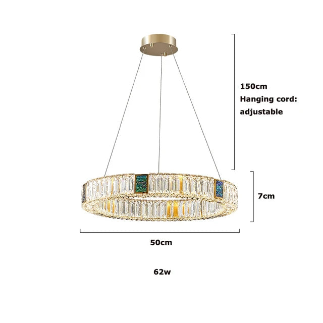 DecorBites™ Golden LED Ring Chandelier for Modern Luxury Living and Dining Spaces