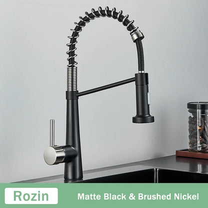 DecorBites™ Black Gold Kitchen Faucet with Pull Down Sprayer
