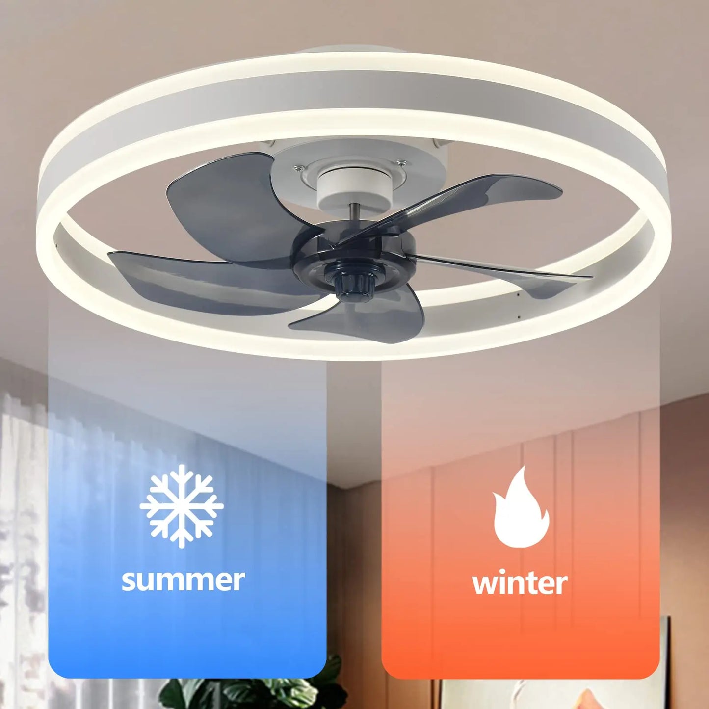 DecorBites™ LED Silent Ceiling Fan Light Control Modern Bedroom Living Room Indoor Decor