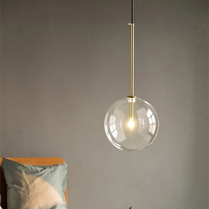 DecorBites™ Clear Glass Globe LED Pendant Chandelier for Dining Room and Living Room