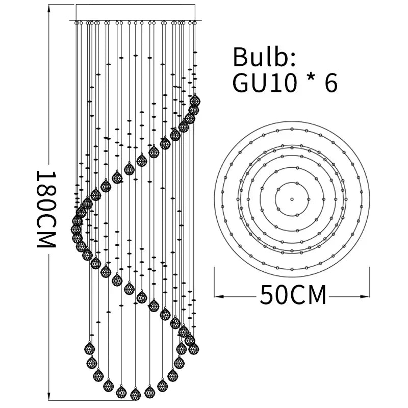 DecorBites™ Crystal Chandelier: Modern LED Staircase Light for Living Room and Lobby