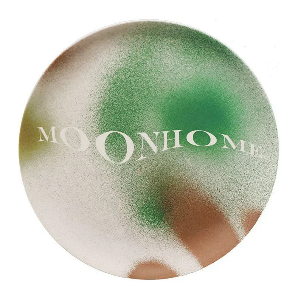 DecorBites™ Korean Style Round Bamboo Fiber Dining Plate for Desserts, Fruits, and Cakes