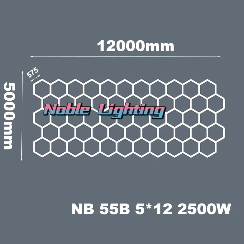 DecorBites™ 6500K LED Hexagrid System for Workshop, Gym, Studio - 2 Year Warranty