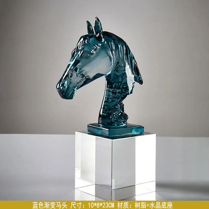 DecorBites™ Horse Head Crystal Statue - Decorative Room Sculpture